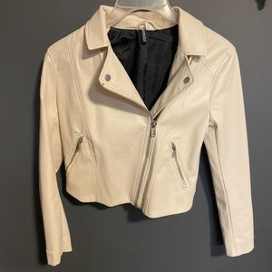 Cream colored pleather jacket